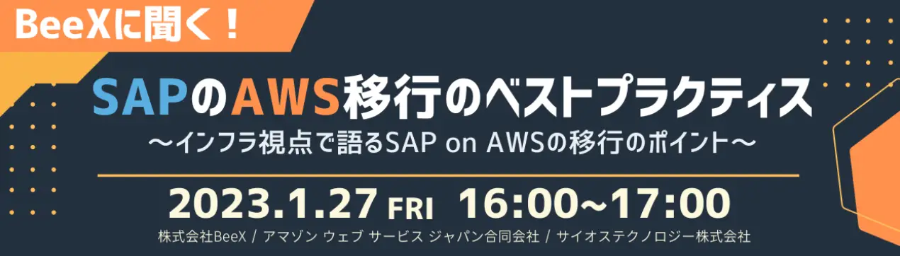 BeeXに聞く！SAPのAWS移行のベストプラクティス ～インフラ視点で語るSAP on AWSの移行のポイント～