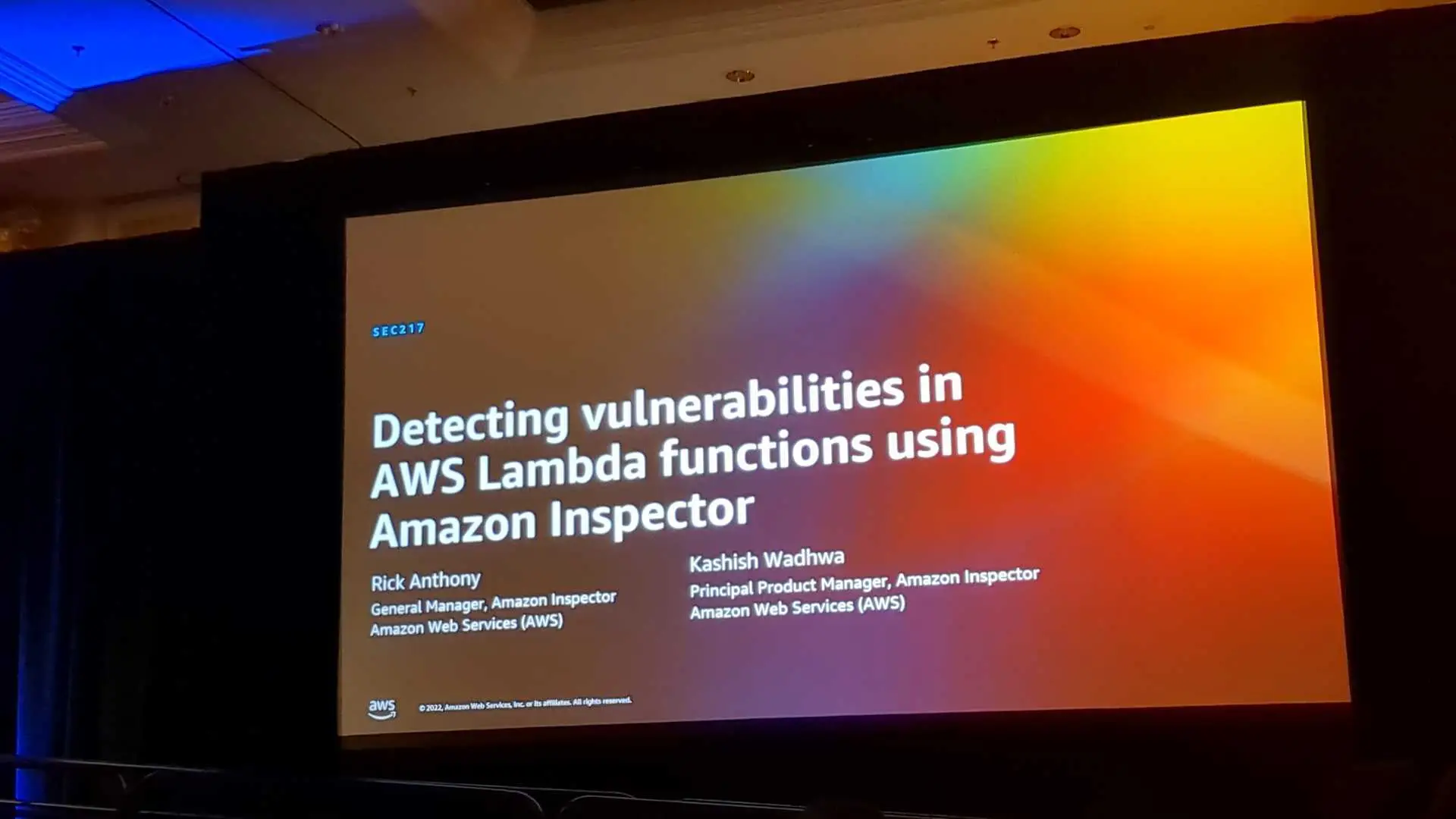 [re:Invent 2022レポート] Amazon Inspectorを使用したAWS Lambda関数の脆弱性の検出セッションに参加してきました